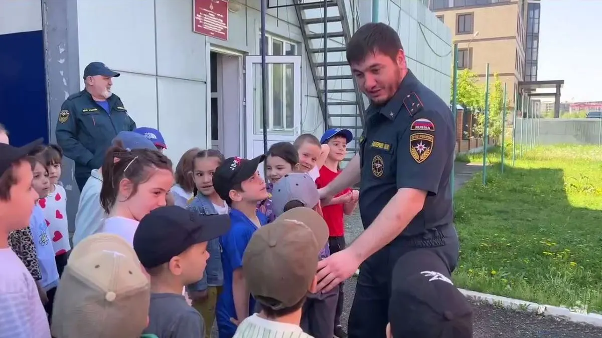 Новости Ингушетии: Дошколята побывали в гостях у пожарных МЧС Ингушетии