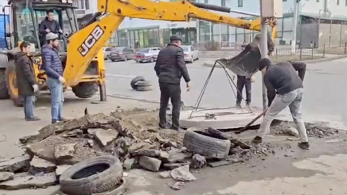 Новости Ингушетии: В Назрани  Ингушетии восстановили провалившийся люк