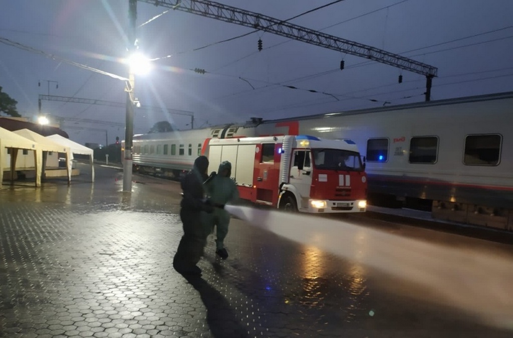 Новости Ингушетии: В Ингушетии на железнодорожном вокзале провели дезинфекцию
