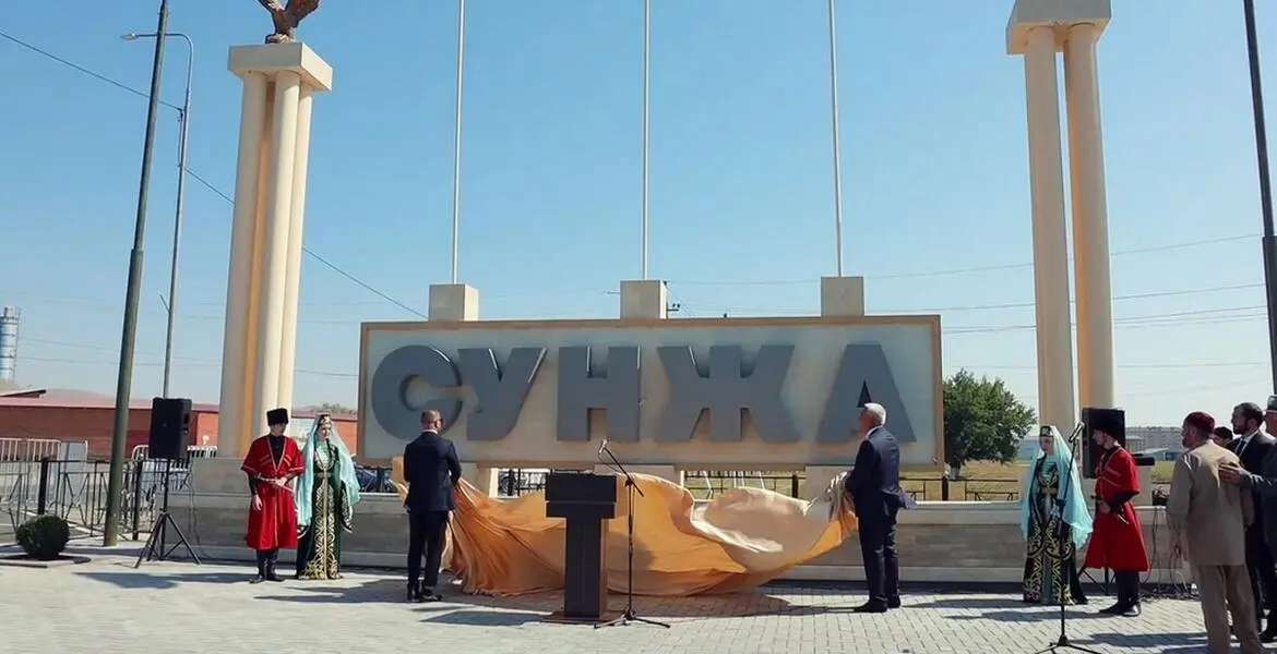 Новости Ингушетии: В Сунже Ингушетии открыли красивую въездную стелу