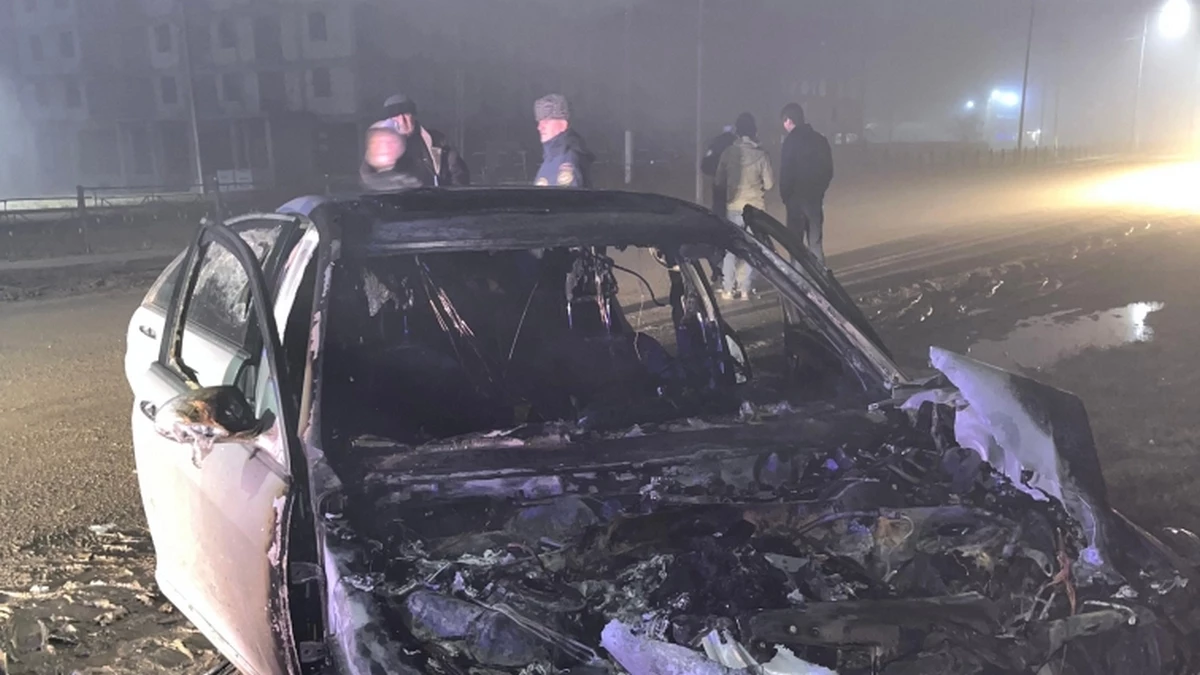 Новости Ингушетии: В Ингушетии смелый инспектор ДПС спас человека из горящего автомобиля