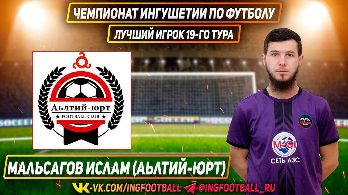 В Ингушетии назвали лучшего игрока 19-го тура Чемпионата республики по футболу