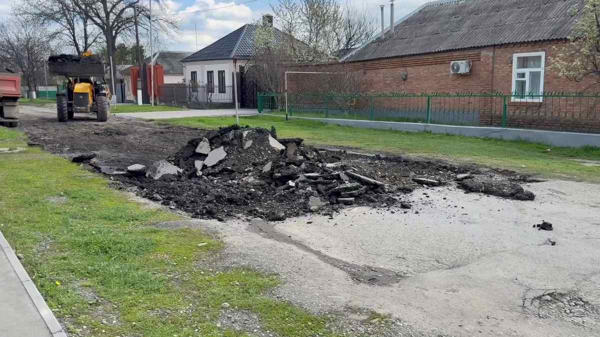 В Сунже благоустраивают улицу Лермонтова