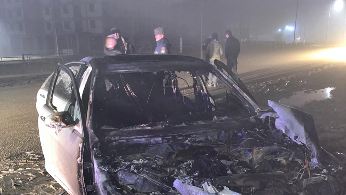 В Ингушетии смелый инспектор ДПС спас человека из горящего автомобиля